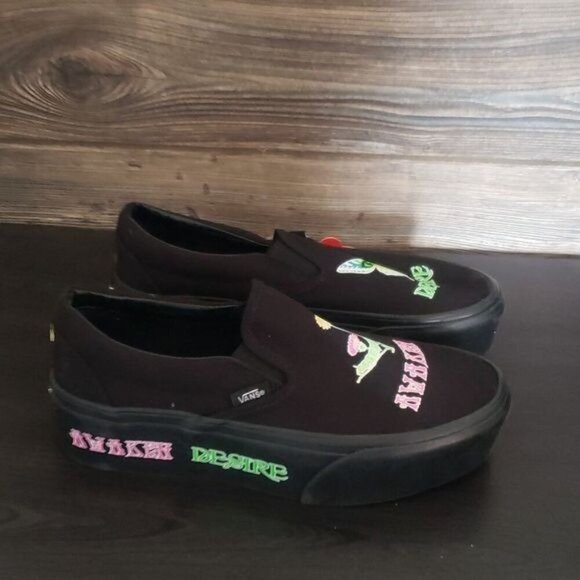 New Vans Class Slip On‎ Morph Butterfly Black Platform Sneakers Glow in the Dark - Picture 5 of 11